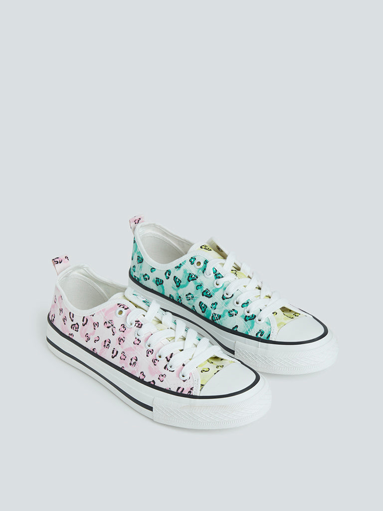 LUNA BLU Multicolour Leopard Lace-Up Sneakers